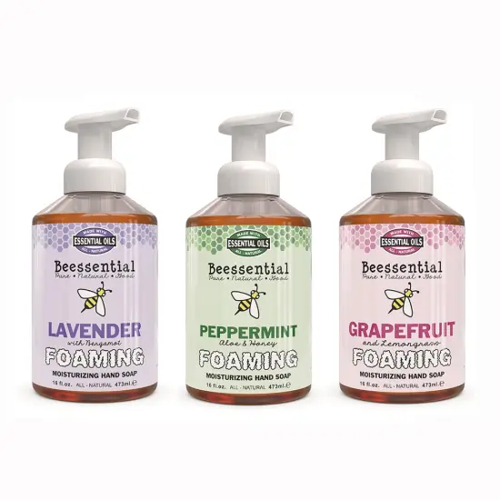 Beessential Foaming Hand Soap Variety Pack of 3 Grapefruit Lavender Peppermint {1}
