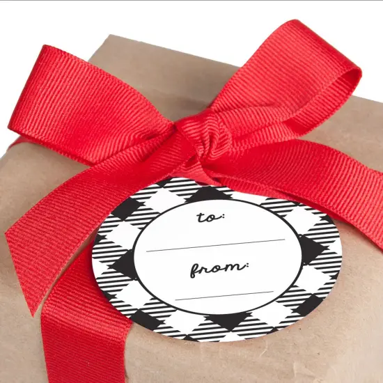 Big Dot of Happiness Prancing Plaid - Christmas and Holiday Buffalo Plaid to and from Favor Gift Tags (Set of 20) {4}