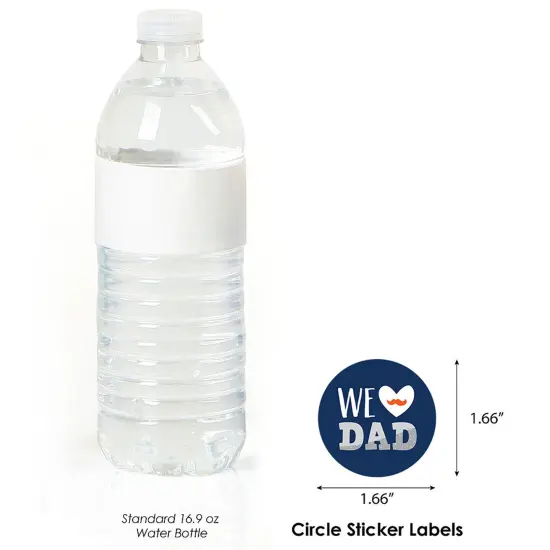 Big Dot of Happiness Happy Father's Day - We Love Dad Party Circle Sticker Labels - 24 Count {4}
