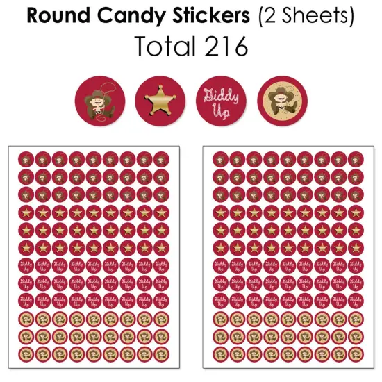 Big Dot of Happiness Little Cowboy - Western Party Candy Favor Sticker Kit - 304 Pieces {6}