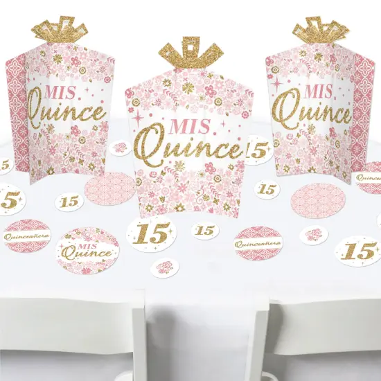 Big Dot of Happiness Mis Quince Anos - Quinceanera Sweet 15 Birthday Party Decor and Confetti - Terrific Table Centerpiece Kit - Set of 30 {1}