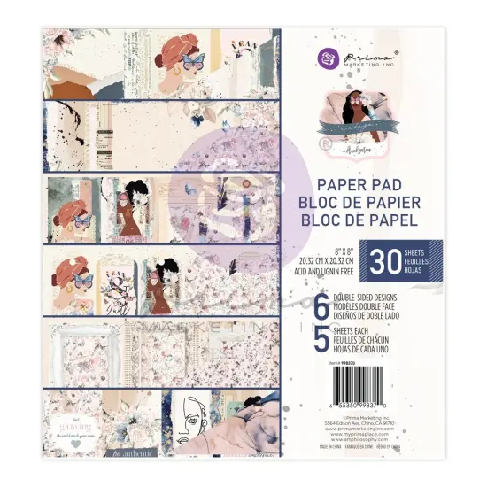 Prima Marketing Double-Sided Paper Pad 8"X8" 30/Pkg-Indigo By Frank Garcia {1}