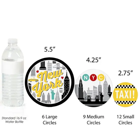 Big Dot of Happiness NYC Cityscape - New York City Party Giant Circle Confetti - Party Decorations - Large Confetti 27 Count {4}