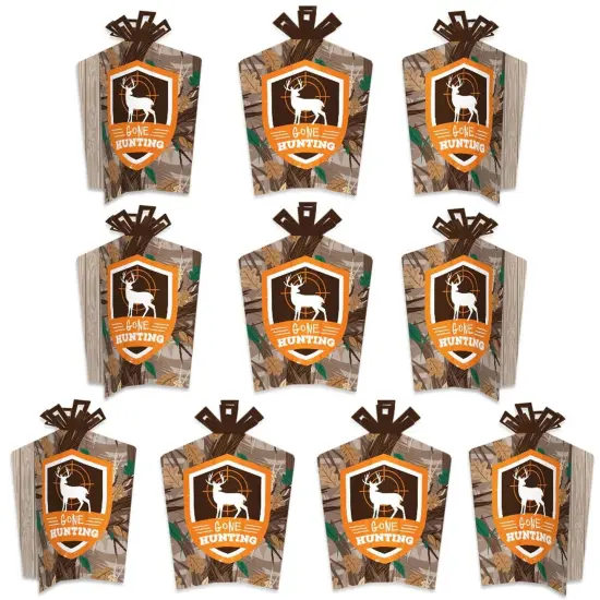 Big Dot of Happiness Gone Hunting - Table Decorations - Deer Hunting Camo Baby Shower or Birthday Party Fold and Flare Centerpieces - 10 Count {1}