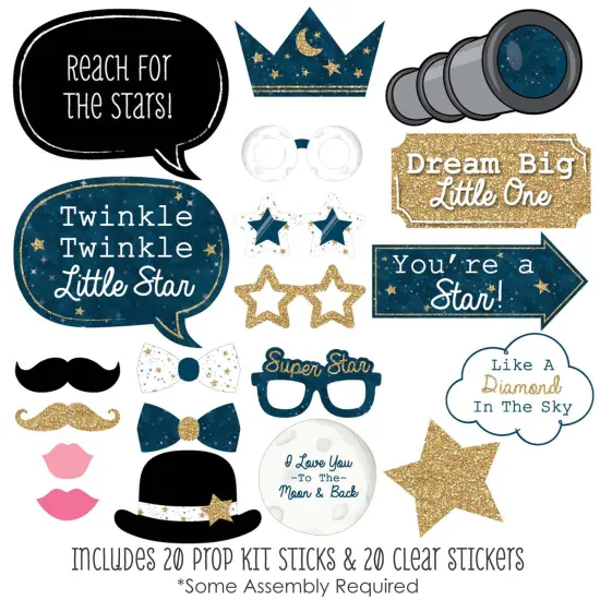 Big Dot of Happiness Twinkle Twinkle Little Star - Baby Shower or Birthday Photo Booth Props Kit - 20 Count {3}