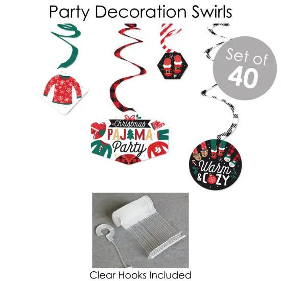 Big Dot of Happiness Christmas Pajamas - Holiday Plaid PJ Party Supplies - Banner Decoration Kit - Fundle Bundle {6}