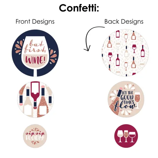Big Dot of Happiness But First, Wine - Wine Tasting Party Decor and Confetti - Terrific Table Centerpiece Kit - Set of 30 {7}