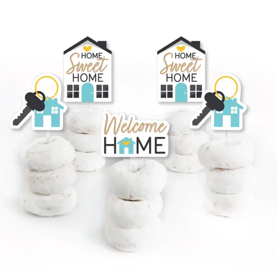 Big Dot of Happiness Welcome Home Housewarming - Dessert Cupcake Toppers - New Sweet Home Clear Treat Picks - Set of 24 {3}