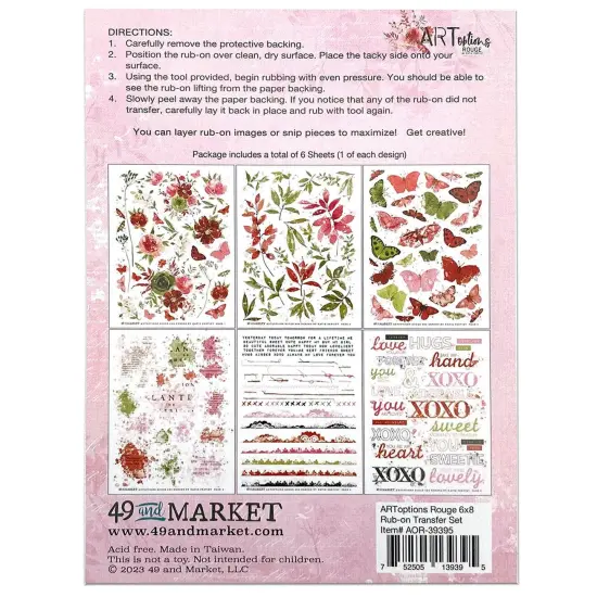 ARToptions Rouge Rub-Ons 6"X8"-6 Sheets {2}
