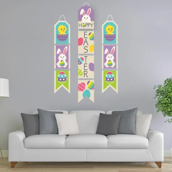 Big Dot of Happiness Hippity Hoppity - Hanging Vertical Paper Door Banners - Easter Bunny Party Wall Decoration Kit - Indoor Door Decor {3}