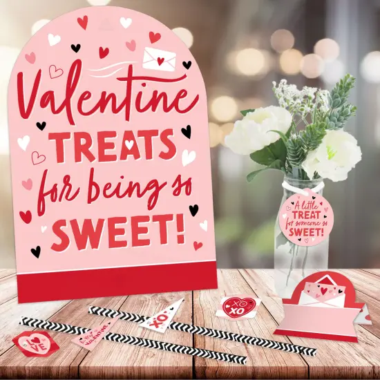 Big Dot of Happiness Happy Valentine's Day - DIY Valentine Hearts Party Sweet Treats Signs - Snack Bar Decorations Kit - 50 Pieces {3}