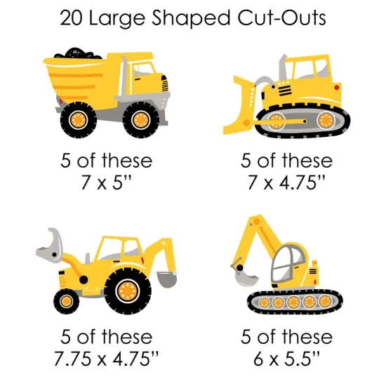 Big Dot of Happiness Dig It - Construction Party Zone - Baby Shower or Birthday Party DIY Decorations - Clothespin Garland Banner - 44 Pieces {7}