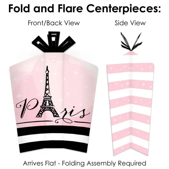 Big Dot of Happiness Paris, Ooh La La - Paris Themed Baby Shower or Birthday Party Decor and Confetti - Terrific Table Centerpiece Kit - Set of 30 {6}