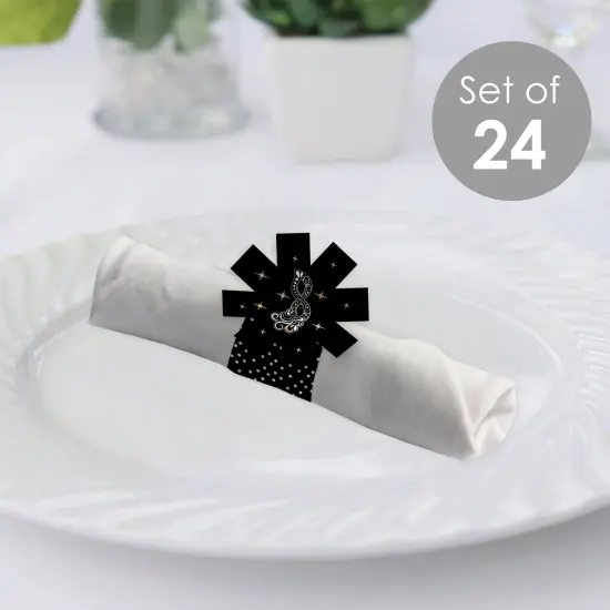 Big Dot of Happiness Masquerade - Mask Party Paper Napkin Holder - Napkin Rings - Set of 24 {3}