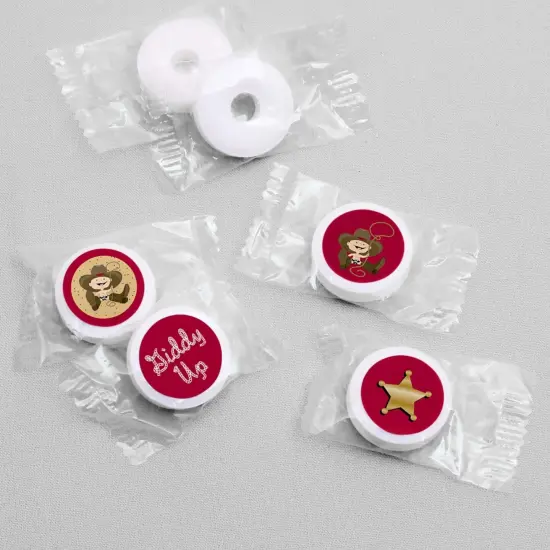 Big Dot of Happiness Little Cowboy - Western Party Round Candy Sticker Favors - Labels Fits Chocolate Candy (1 sheet of 108) {4}