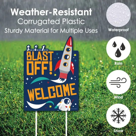 Big Dot of Happiness Blast Off to Outer Space - Party Decorations - Rocket Ship Baby Shower or Birthday Party Welcome Yard Sign {4}