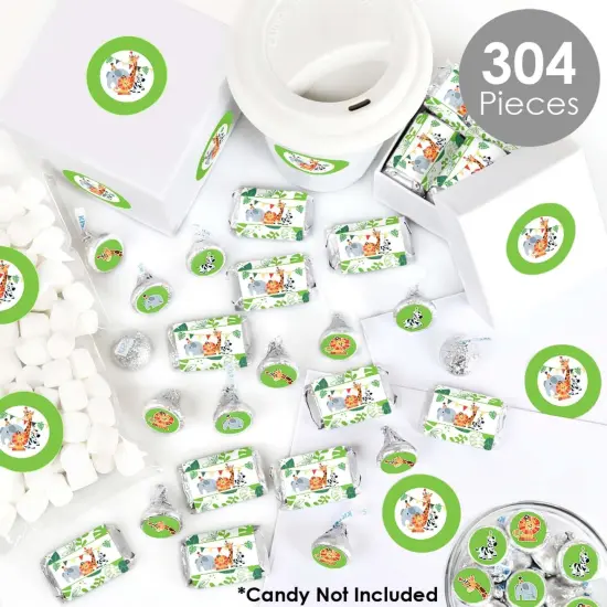 Big Dot of Happiness Jungle Party Animals - Safari Zoo Animal Birthday Party or Baby Shower Candy Favor Sticker Kit - 304 Pieces {3}