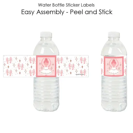 Big Dot of Happiness Tutu Cute Ballerina - Ballet Birthday Party or Baby Shower Water Bottle Sticker Labels - Set of 20 {3}
