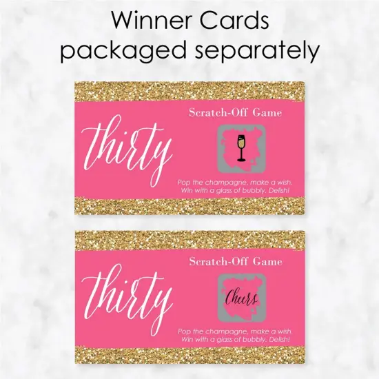 Big Dot of Happiness Chic 30th Birthday - Pink and Gold - Birthday Party Game Scratch Off Cards - 22 Count {4}