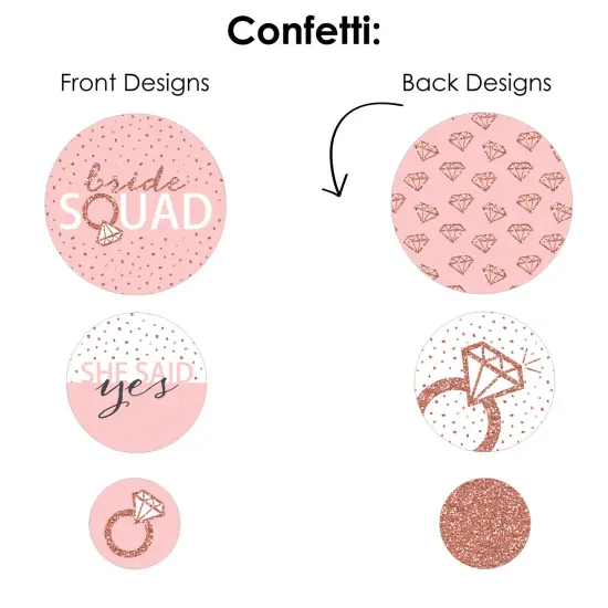 Big Dot of Happiness Bride Squad - Rose Gold Bridal Shower or Bachelorette Party Decor and Confetti - Terrific Table Centerpiece Kit - Set of 30 {7}