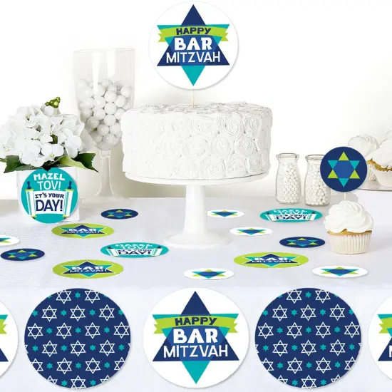 Big Dot of Happiness Blue Bar Mitzvah - Boy Party Giant Circle Confetti - Party Decorations - Large Confetti 27 Count {6}