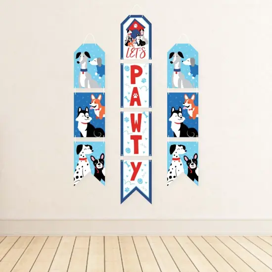 Big Dot of Happiness Pawty Like a Puppy - Hanging Vertical Paper Door Banners - Dog Baby Shower or Birthday Party Wall Decor Kit - Indoor Door Decor {4}