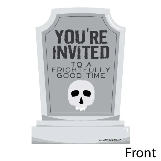 Big Dot of Happiness Graveyard Tombstones - Shaped Fill-in Invitations - Halloween Party Invitation Cards with Envelopes - Set of 12 {3}