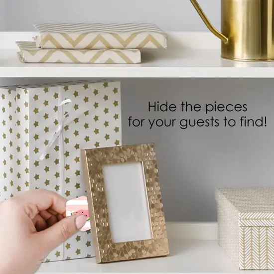 Big Dot of Happiness Sweet Watermelon - Fruit Party Scavenger Hunt - 1 Stand and 48 Game Pieces - Hide and Find Game {4}