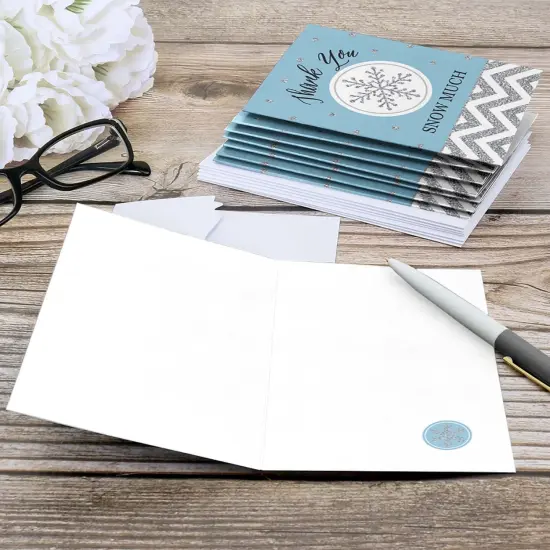 Big Dot of Happiness Winter Wonderland - Snowflake Holiday Party and Winter Wedding Thank You Cards (8 Count) {6}