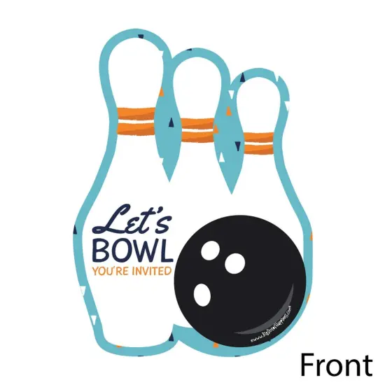 Big Dot of Happiness Strike Up the Fun - Bowling - Shaped Fill-in Invites - Birthday Party or Baby Shower Invitation Cards with Envelopes - Set of 12 {3}