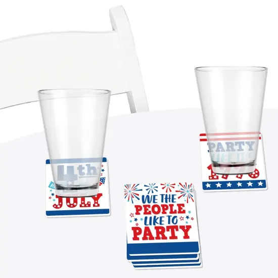 Big Dot of Happiness Firecracker 4th of July - Funny Red, White and Royal Blue Party Decorations - Drink Coasters - Set of 6 {4}