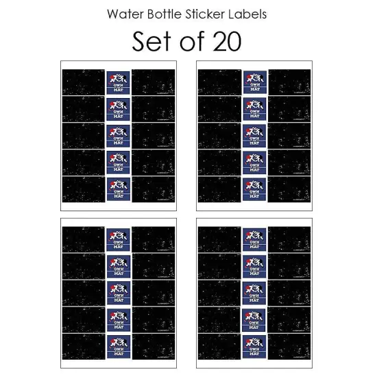 Big Dot of Happiness Own the Mat - Wrestling - Birthday Party or Wrestler Party Water Bottle Sticker Labels - Set of 20 {4}