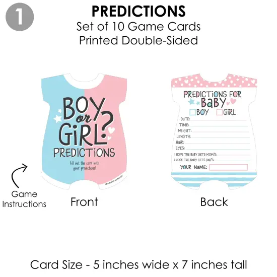 Big Dot of Happiness Baby Gender Reveal - 4 Team Boy or Girl Party Games - 10 Cards Each - Gamerific Bundle {6}