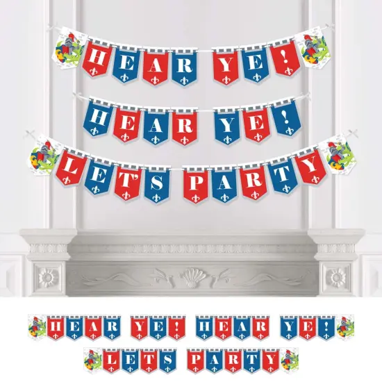 Big Dot of Happiness Calling All Knights and Dragons - Medieval Party Bunting Banner - Party Decorations - Hear Ye Hear Ye Let's Party {1}