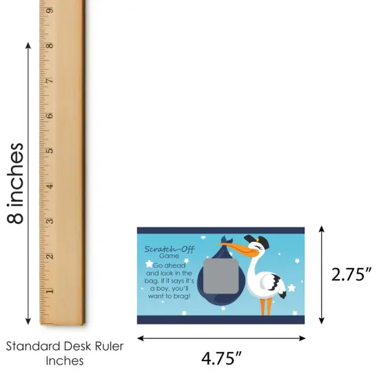 Big Dot of Happiness Boy Special Delivery - Blue It's a Boy Stork Baby Shower Game Scratch Off Cards - 22 Count {7}