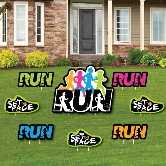 Big Dot of Happiness Set the Pace - Running - Yard Sign and Outdoor Lawn Decorations - Track, Cross Country or Marathon Party Yard Signs - Set of 8 {1}