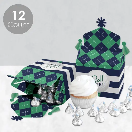 Big Dot of Happiness Par-Tee Time - Golf - Treat Box Party Favors - Birthday or Retirement Party Goodie Gable Boxes - Set of 12 {4}