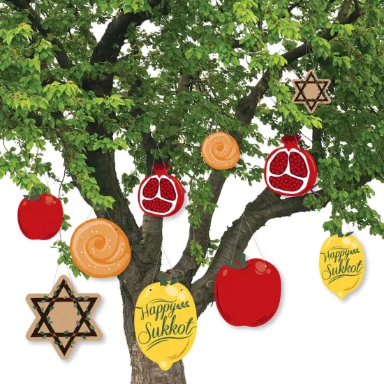 Big Dot of Happiness Hanging Sukkot - Outdoor Sukkah Hanging Porch & Tree Yard Decorations - 10 Pieces {3}