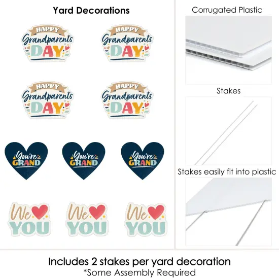 Big Dot of Happiness Happy Grandparents Day - Heart Lawn Decorations - Outdoor Grandma & Grandpa Party Yard Decorations - 10 Piece {7}