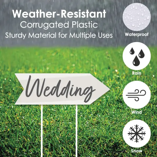 Big Dot of Happiness Champagne Elegantly Simple - Arrow Wedding and Receptions Direction Signs - Double Sided Outdoor Yard Signs - Set of 6 {4}