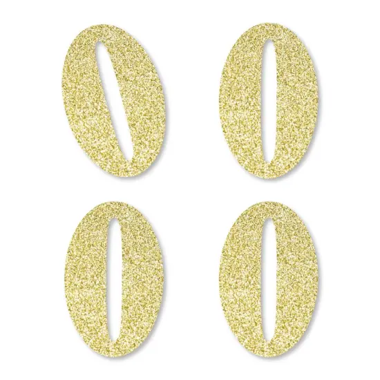 Big Dot of Happiness Gold Glitter 0 - No-Mess Real Gold Glitter Cut-Out Numbers - Zero Party Confetti - Set of 24 {1}