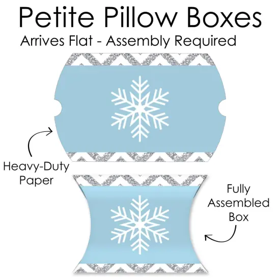 Big Dot of Happiness Winter Wonderland - Favor Gift Boxes - Snowflake Holiday Party and Winter Wedding Petite Pillow Boxes - Set of 20 {7}