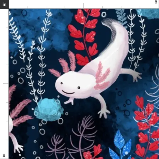 Various Fabrics by the Yard or Fat Quarter World Fish Cute Pattern Amphibians Newts Science Custom Printed Fabric by Spoonflower {4}