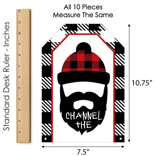 Big Dot of Happiness Lumberjack - Channel The Flannel - Hanging Vertical Paper Door Banners - Buffalo Plaid Party Wall Decor Kit - Indoor Door Decor {7}