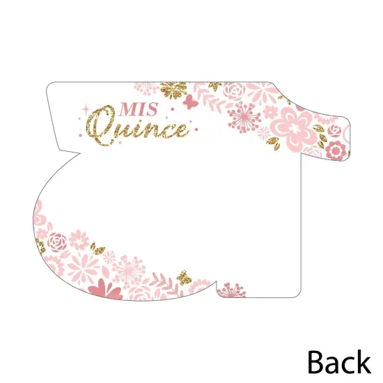 Big Dot of Happiness Mis Quince Anos - Shaped Thank You Cards - Quinceanera Sweet 15 Birthday Party Thank You Note Cards with Envelopes - Set of 12 {6}