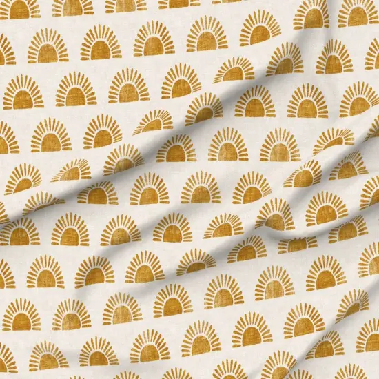 Various Fabrics by the Yard or Fat Quarter Boho Block Print Sun Sunshine In Golden Orange Custom Printed Fabric by Spoonflower {6}