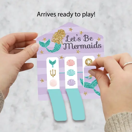 Big Dot of Happiness Let's Be Mermaids - Baby Shower or Birthday Party Game Pickle Cards - Pull Tabs 3-in-a-Row - Set of 12 {3}