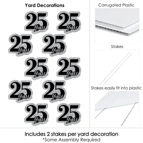 Big Dot of Happiness We Still Do - 25th Wedding Anniversary Lawn Decorations - Outdoor Anniversary Party Yard Decorations - 10 Piece {7}