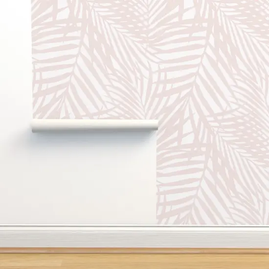Peel & Stick Wallpaper 2FT Wide Blush Tropical Palm Leaves Botanical Jungle Abstract Bohemian Custom Removable Wallpaper by Spoonflower {2}
