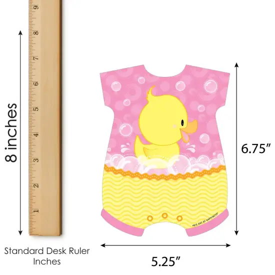 Big Dot of Happiness Pink Ducky Duck - Picture Bingo Cards and Markers - Baby Shower Shaped Bingo Game - Set of 18 {6}